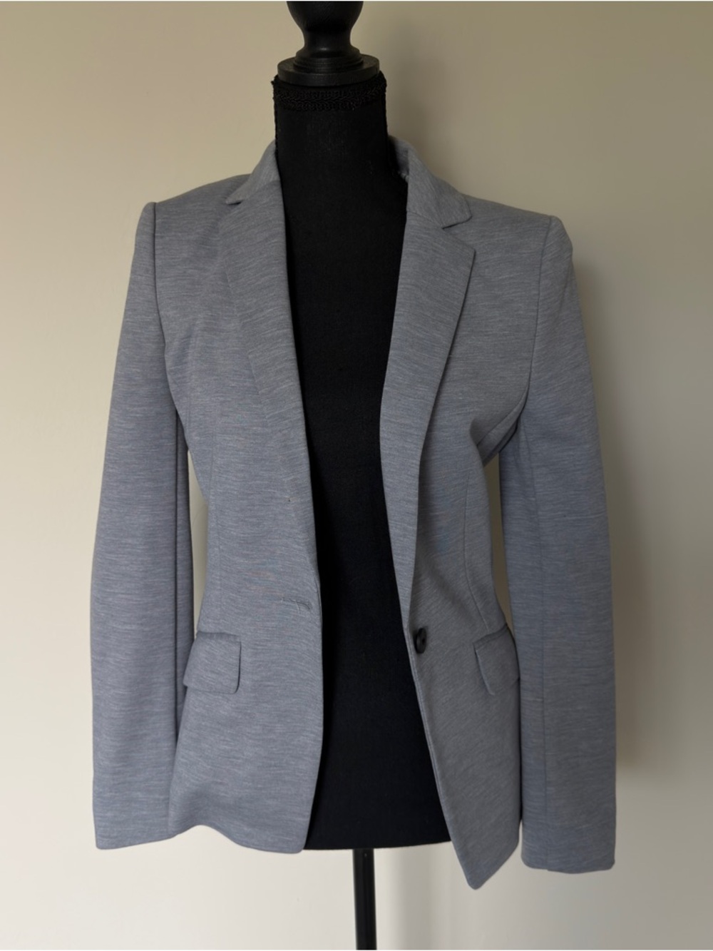H&M Light Gray Single-Button Tailored Blazer